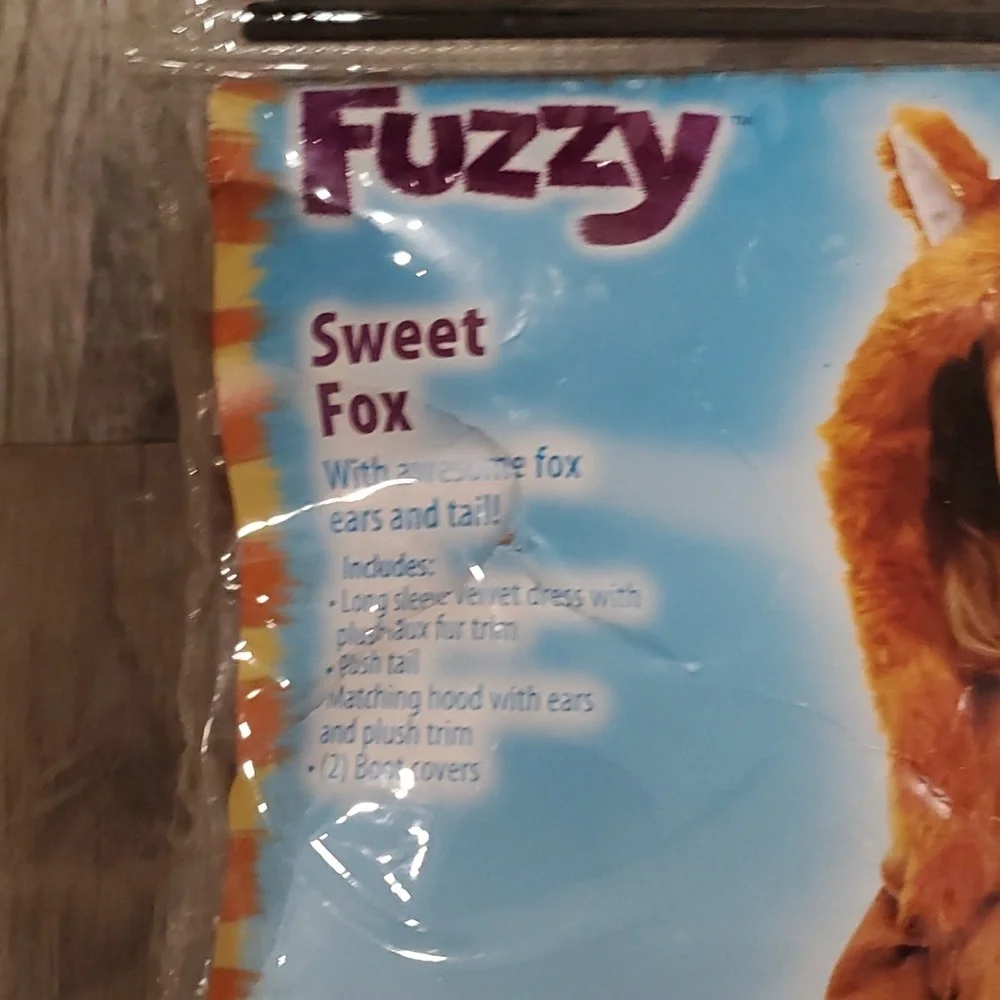 Fuzzy Sweet Fox Costume by Fun World Size 4-6